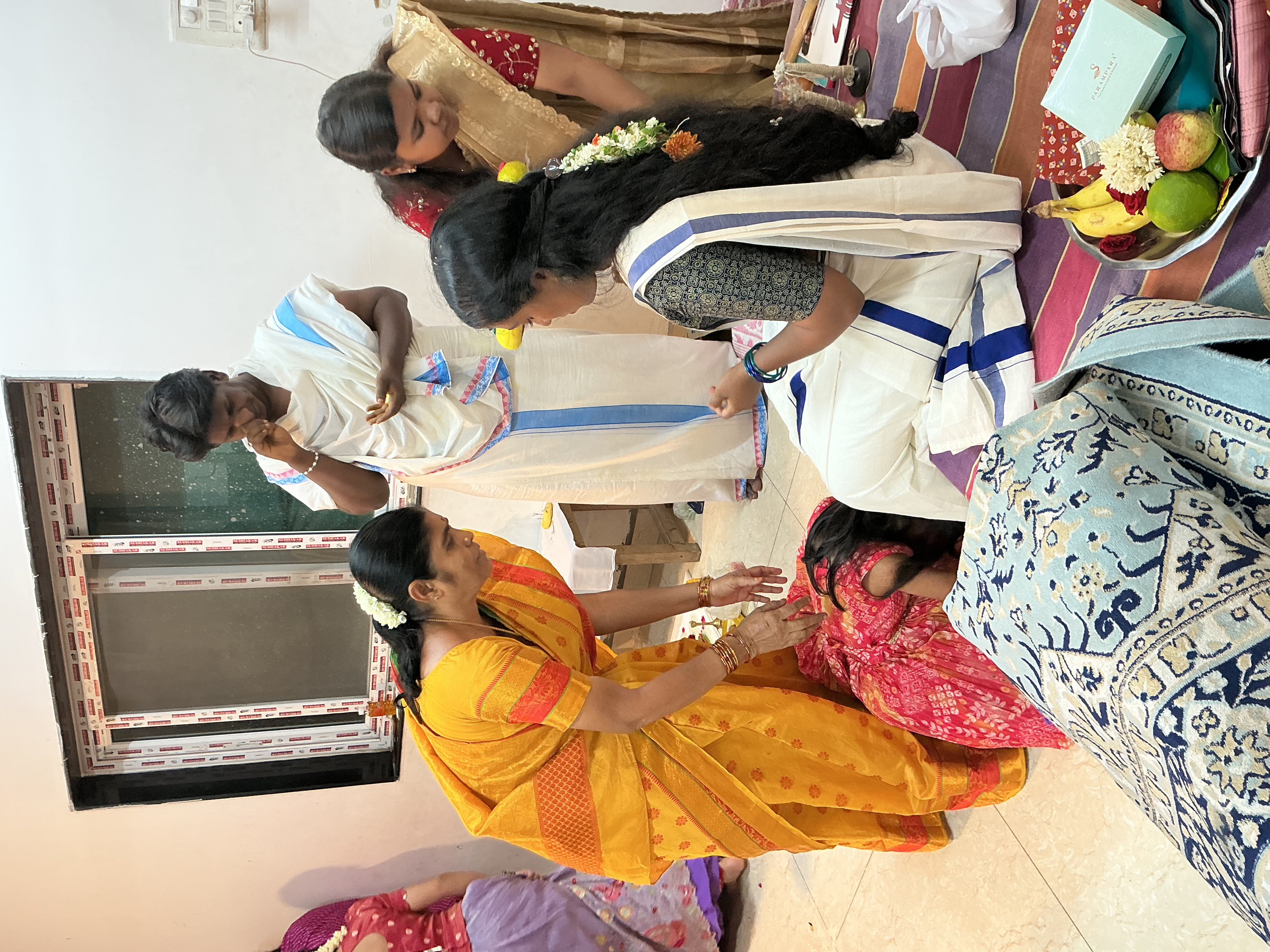Student Seeking Blessings During Classical Dance Ceremony